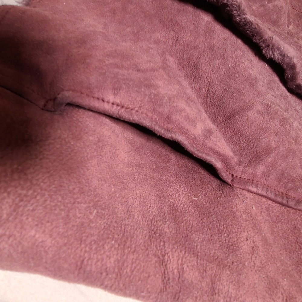 Pendleton 100% Leather Vest Medium Button Up Shea… - image 5